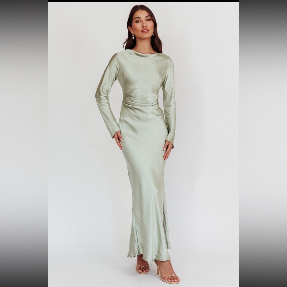 Loveland Cowl Back Midi Dress in Sage Green